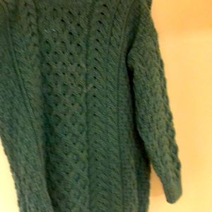 Green 100 percent merino wool sweater